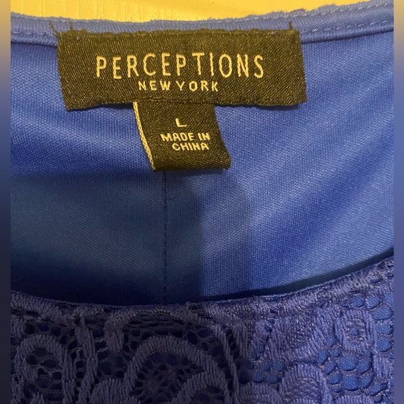 Perceptions New York Lace Boat Neck Shift Dress in a gorgeous sapphire blue! - Picture 6 of 6